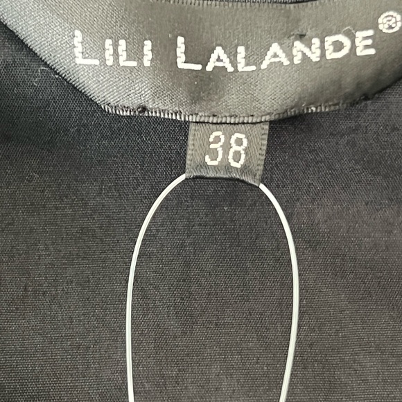 Lili Lalande Button snap down long sleeve black shirt Studded Sz M - Picture 9 of 14